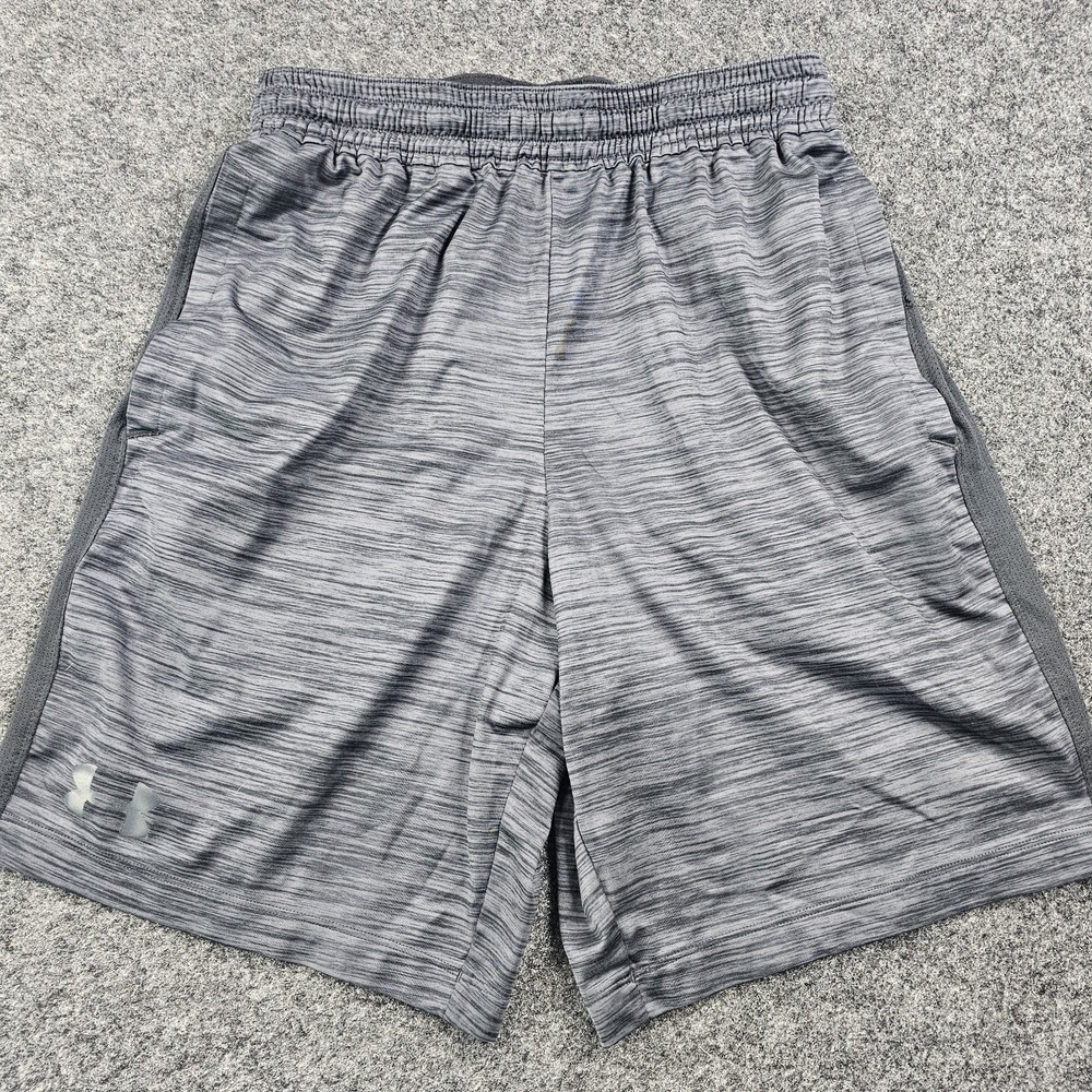 Under Armour HeatGear Fitted Athletic Training Shorts Men's Medium Gray Gym